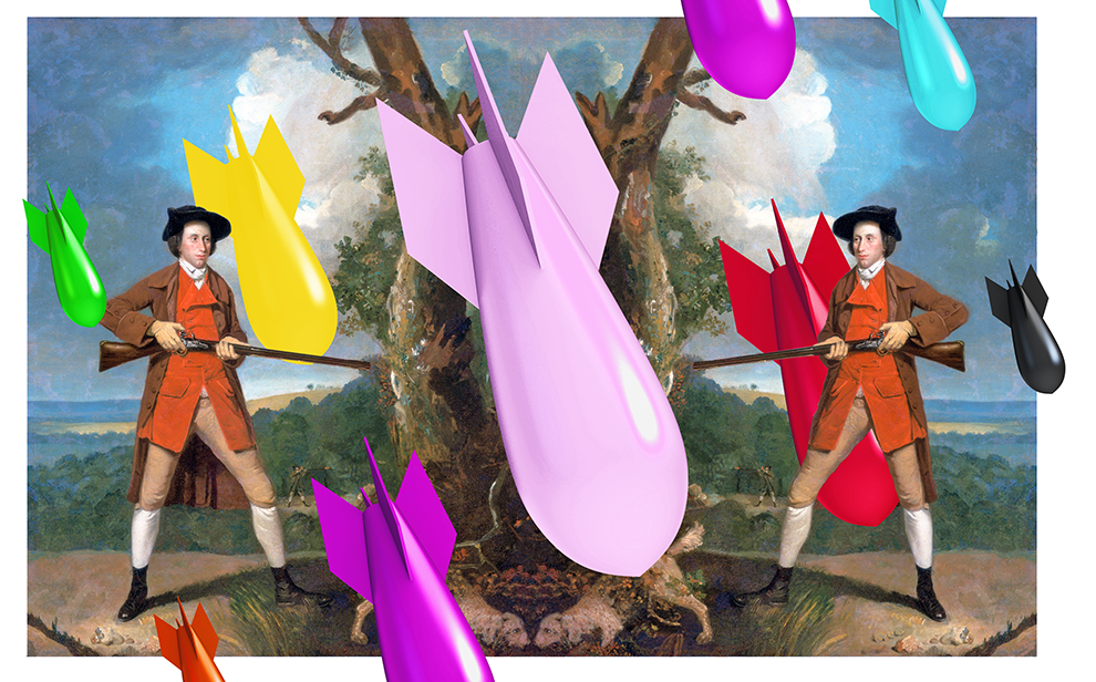 Gestalten Contemporary collage an unexploded jeff koons in a landscape by thomas robson